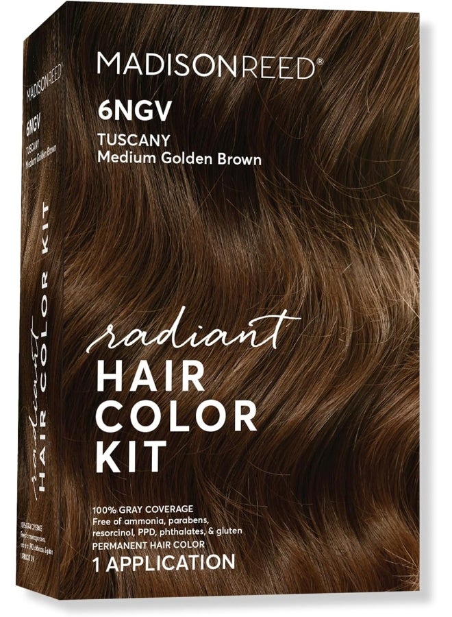 Madison Reed Radiant Hair Color Kit, Medium Golden Brown For 100% Gray Coverage, Ammonia-Free, 6Ngv Tuscany Brown, Permanent Hair Dye, Pack Of 2  - Image 1