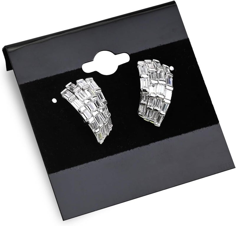 Mooca Plain 2 x 2 in Black Hanging Earring Cards Holder for Ear Studs, Velvet Plastic Display Earring Card Holder, 100 Pieces - Image 3