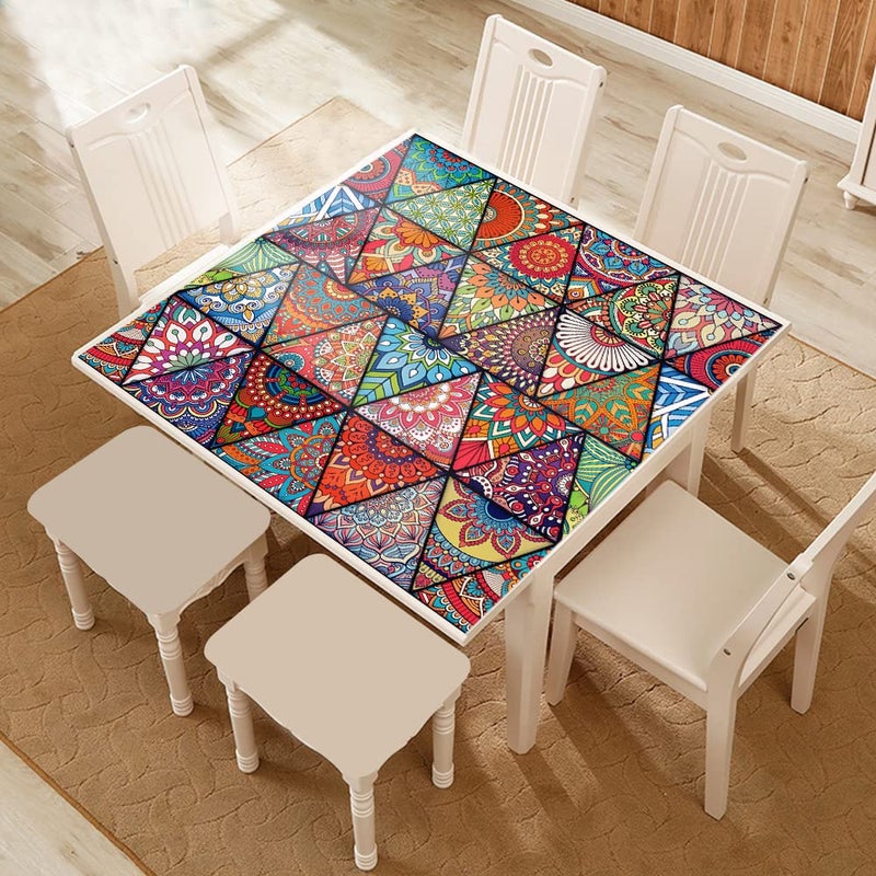 Jacklove 16 Pcs (6x6 in) Mandala Style Decorative Tile Stickers  Peel and Stick Self Adhesive Removable Tiles Backsplash Waterproof Kitchen Bathroom Furniture Staircase Home Decor Wall Sticker (MZ-274) - Image 4