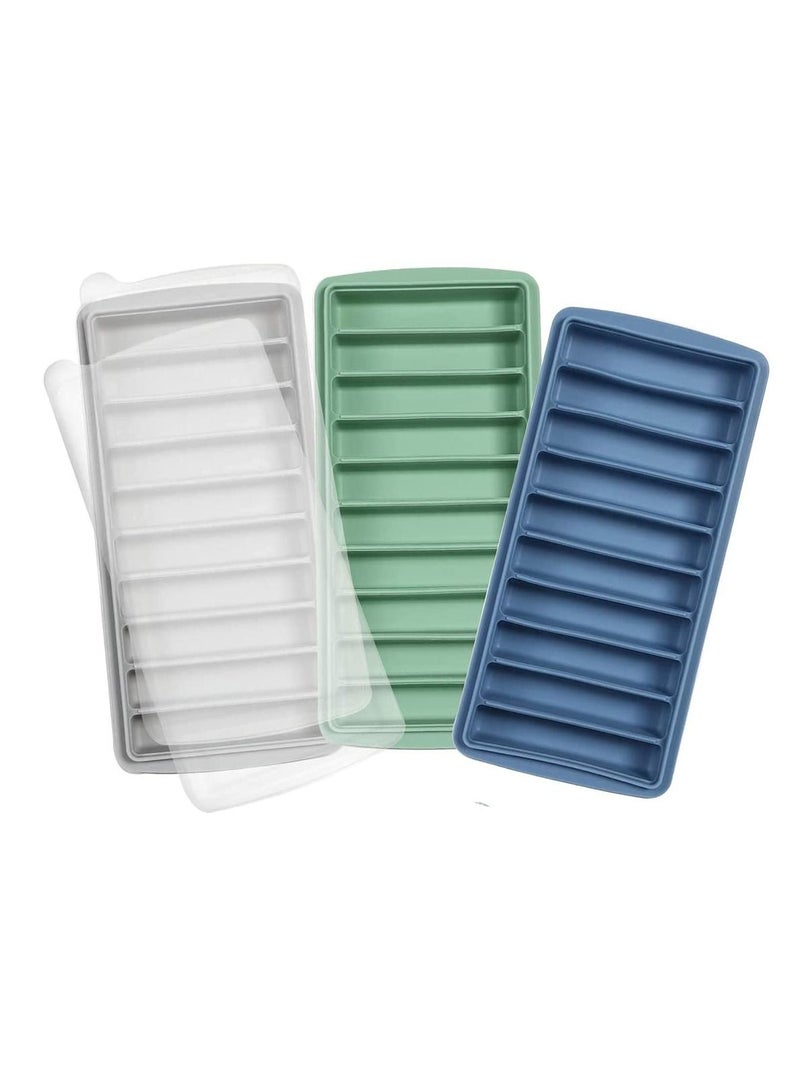 SYOSI Narrow Ice Stick Cube Trays, Long Tray Silicone with Lid, Rectangular Stick, Reusable, Flexible, Easy Release, Ideal for Sports and Water Bottles, Juice Parties - Image 1