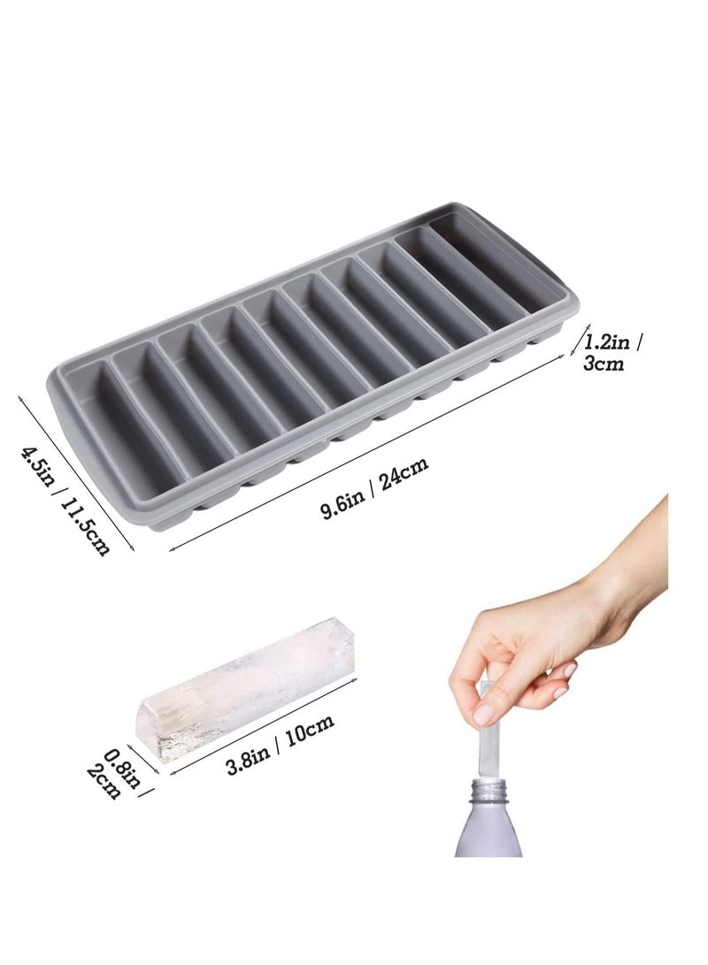 SYOSI Narrow Ice Stick Cube Trays, Long Tray Silicone with Lid, Rectangular Stick, Reusable, Flexible, Easy Release, Ideal for Sports and Water Bottles, Juice Parties - Image 2