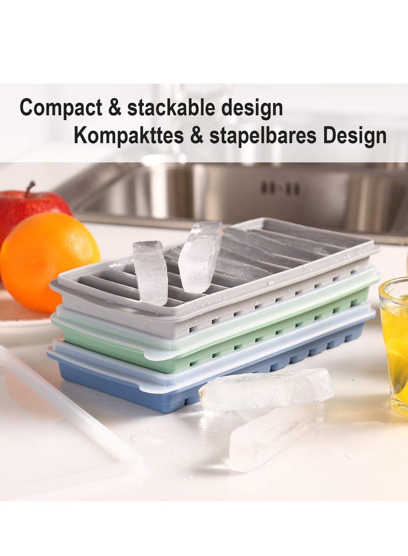 SYOSI Narrow Ice Stick Cube Trays, Long Tray Silicone with Lid, Rectangular Stick, Reusable, Flexible, Easy Release, Ideal for Sports and Water Bottles, Juice Parties - Image 4