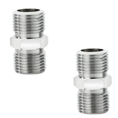 KINIK CP Brass Hex Nipple 1/4 Inch to 1/4 Inch Male Threaded for connecting two Threaded Pipes or fittings(Pack of 2) - Image 1