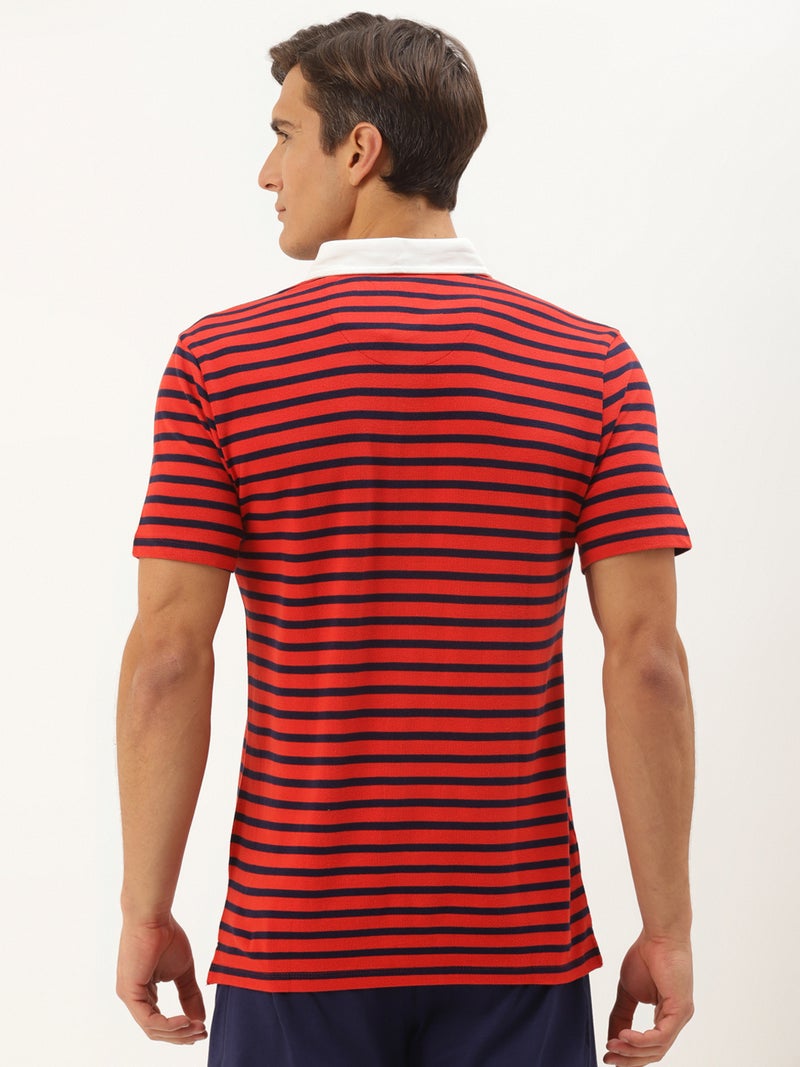 amswan PREMIUM COTTON STRIPED HALF SLEEVE COLLAR T-SHIRTS - Image 4