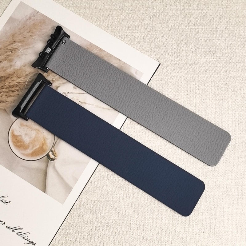 For Huawei Watch D2 Lychee Texture Soft Magnetic Silicone Watch Band(Blue Gray) - Image 2