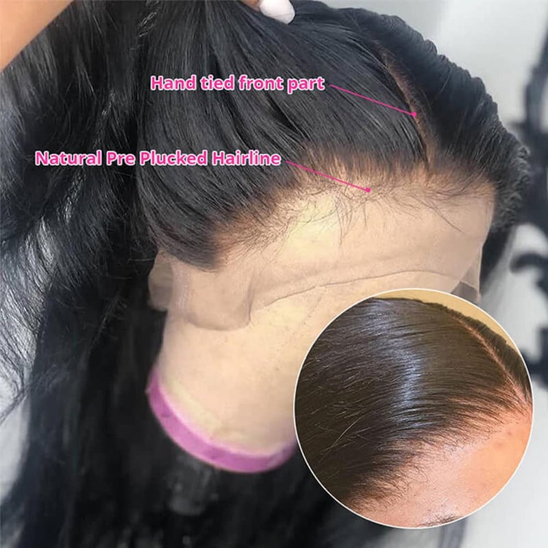 Pizazz Straight Lace Front Wigs Human Hair 180 Density Brazilian Human Hair Wigs for Black Women Pre Plucked Natural Hairline Wigs with Baby Hair 22 inch - Image 5