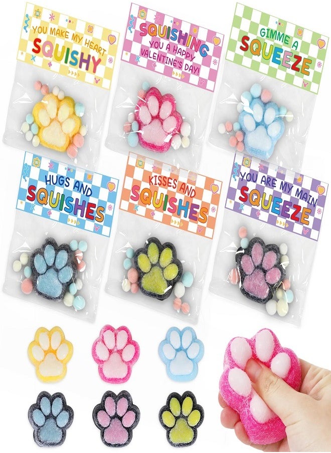 squishy 24 Pcs Squeeze Cat Paw Squishy Fidget Toys for Kids small size  - Image 1