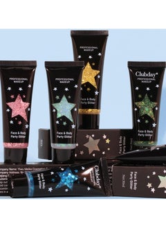 KASTWAVE 8 PCS Face & Body Glitter Gel Set - Mermaid Flakes Chunky Sequins for Eyes, Lips, Hair, Nails, 30ml - Festival Chunky Glitter Accessory  - Image 5