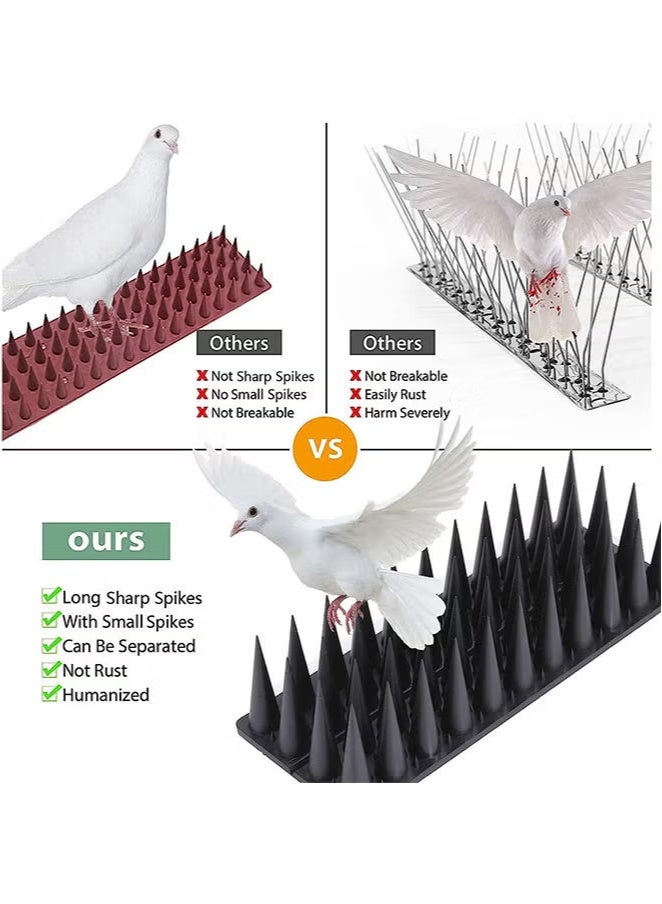 Generic Bird Spikes,10 Pack Pigeon Deterrent for Small Birds Raccoon Cats Defender for Outside to Keep Squirrel Away, Plastic Fence Spike for Railing and Roof-Black  - Image 3