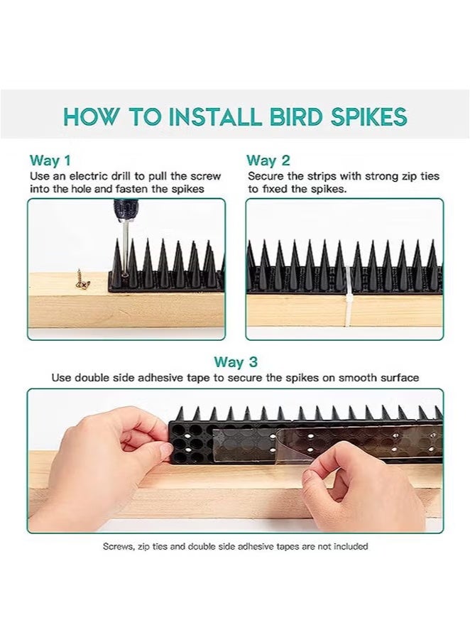 Generic Bird Spikes,10 Pack Pigeon Deterrent for Small Birds Raccoon Cats Defender for Outside to Keep Squirrel Away, Plastic Fence Spike for Railing and Roof-Black  - Image 4
