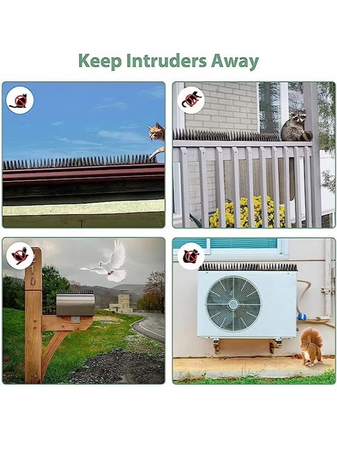 Generic Bird Spikes,10 Pack Pigeon Deterrent for Small Birds Raccoon Cats Defender for Outside to Keep Squirrel Away, Plastic Fence Spike for Railing and Roof-Black  - Image 5