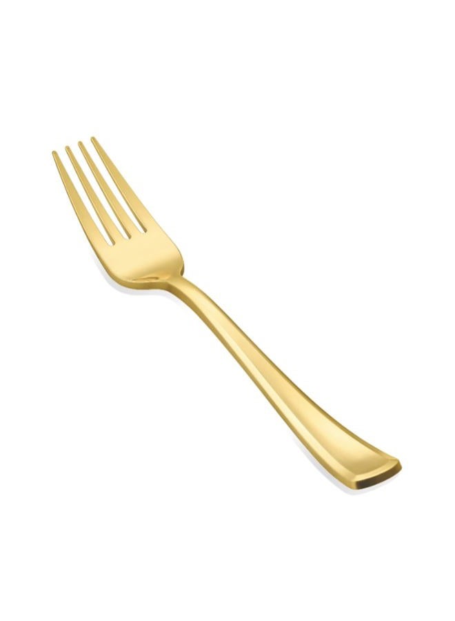 N9R 100PCS Gold Plastic Forks, Solid, Durable and Heavy Duty Gold Plastic Forks Disposable, Perfect Utensils for Parties, Weddings, Thanksgiving, Picnics, Christmas and Daily Use - Image 1