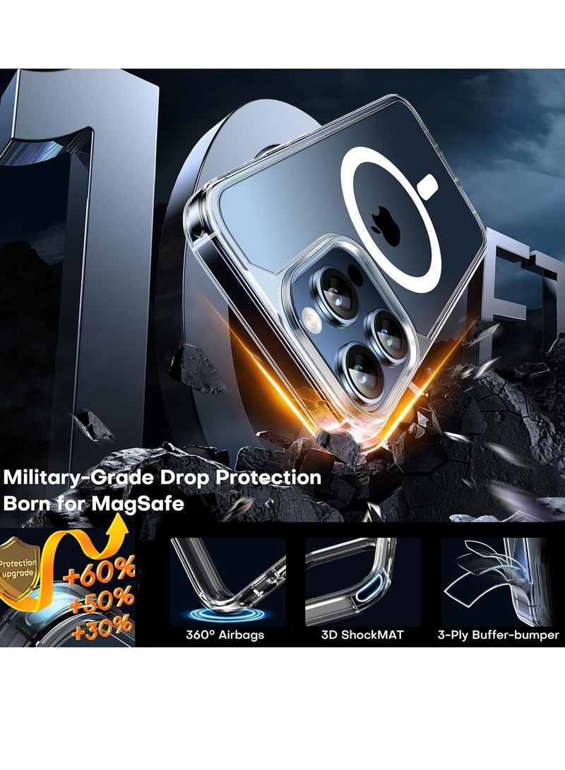 إلترازون 5-in-1 Magnetic Clear Case for iPhone 15 Pro 6.1-Inch – Includes 2 Screen Protectors, 2 Camera Lens Protectors, MagSafe Compatible, 12 FT Drop Protection - Image 3