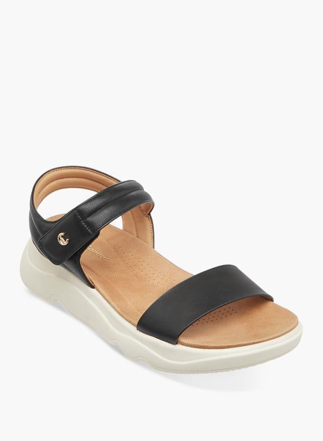 Le Confort Women Solid Sandals with Hook and Loop Closure - Image 1