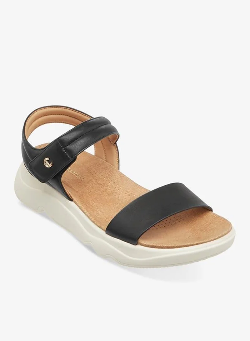 لو كونفورت صنادل نسائية سادة بإغلاق بخطاف وحلقة