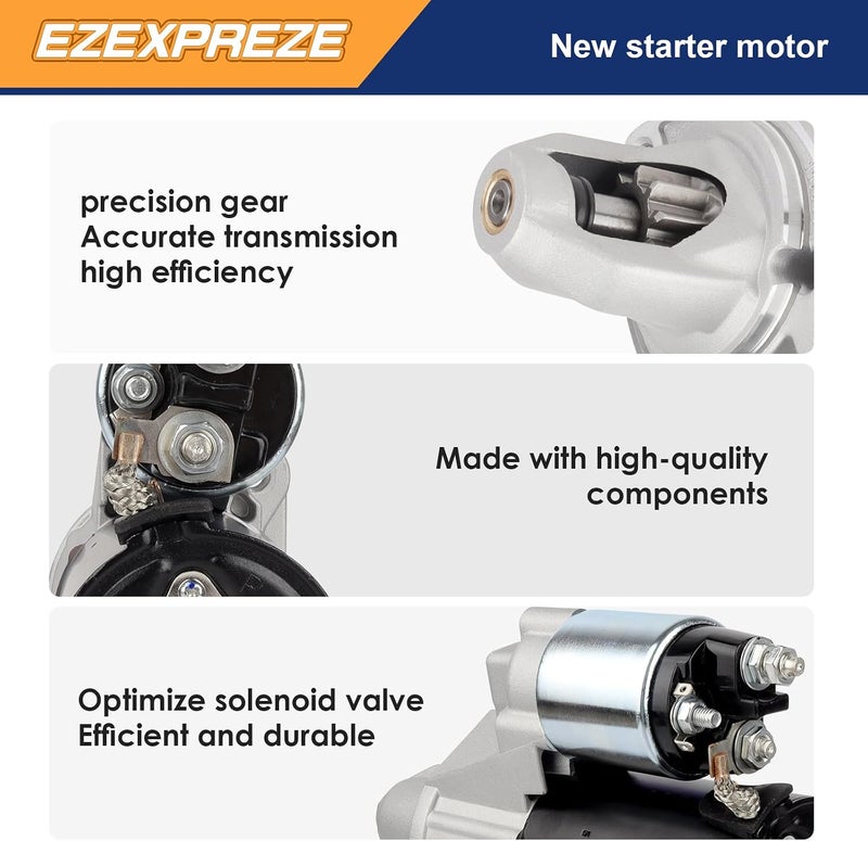 إكزيكسبريز موتور بدء تشغيل متوافق مع مرسيدس بنز 10-11 E350 C350 C300 SLK350 SLK300 ML350 GLK350، 07-12 GL450 GL550 SL550، 07-09 CL550 CLK550، 09-11 R350 G550، 006-151-37-01 006-151-37-01-80 410-24322 - Image 4