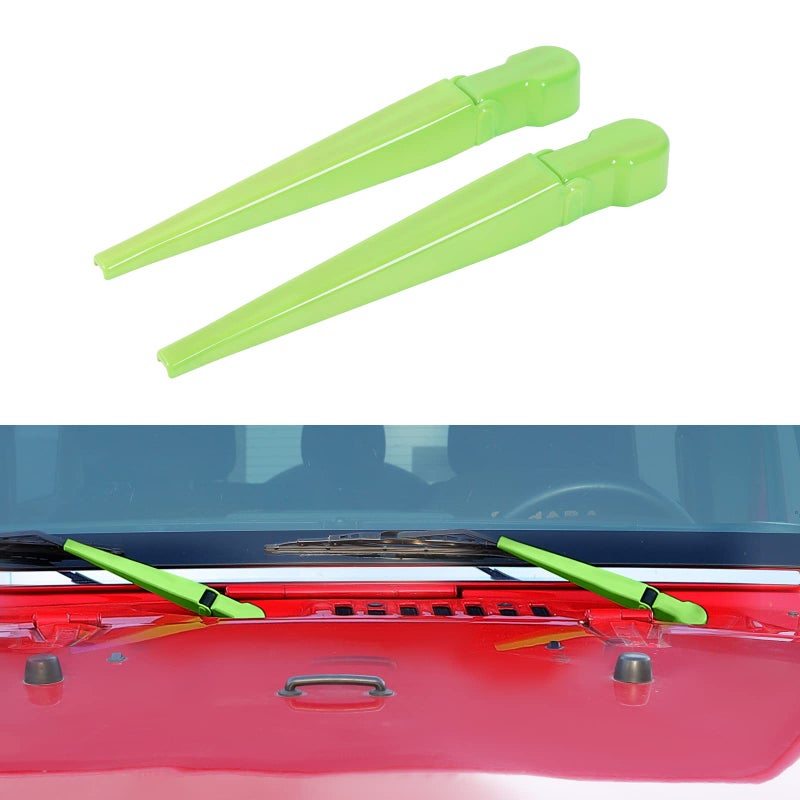 SQQP Front Window Windshield Wiper Arm  Blade Decoration Cover Trim for 20072018 Jeep Wrangler JKGreen