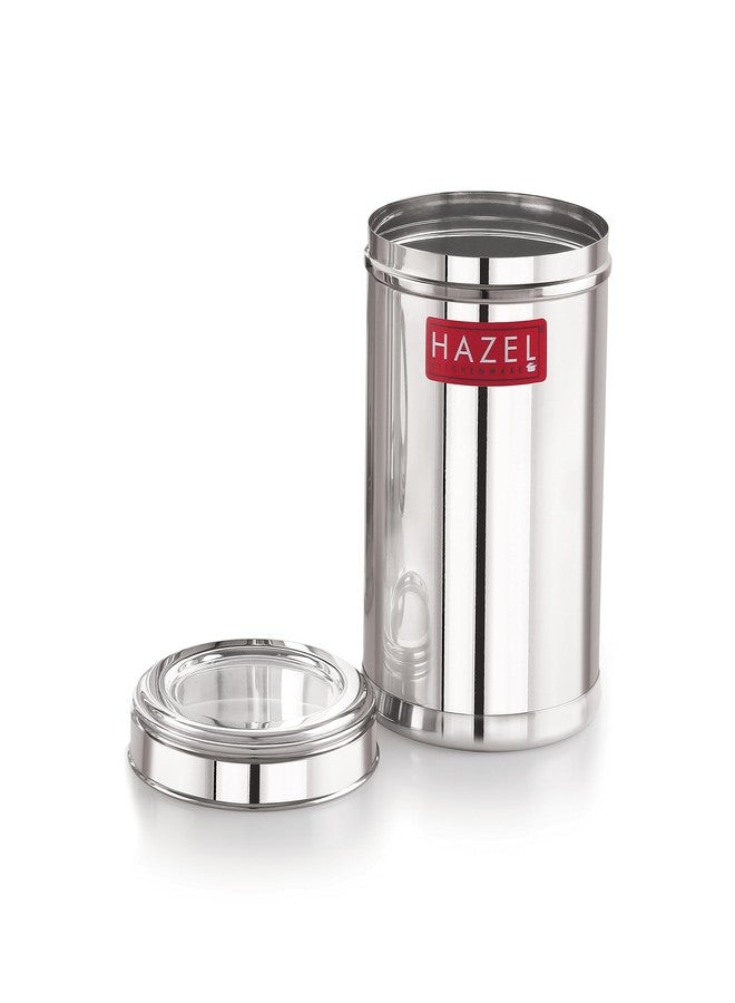 HAZEL Stainless Steel Container with Transparent Lid | Matt Finish Steel Jar for Kitchen Storage 1100 ml | Multipurpose SS Container with Lid - Image 5