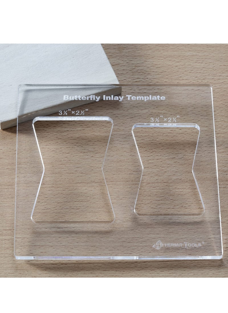 Excefore - Butterfly Inlay Template Set Decorative Templates and Router Template for Woodworking Router Jig Template 3 Pcs Butterfly Inlay Template - Image 1