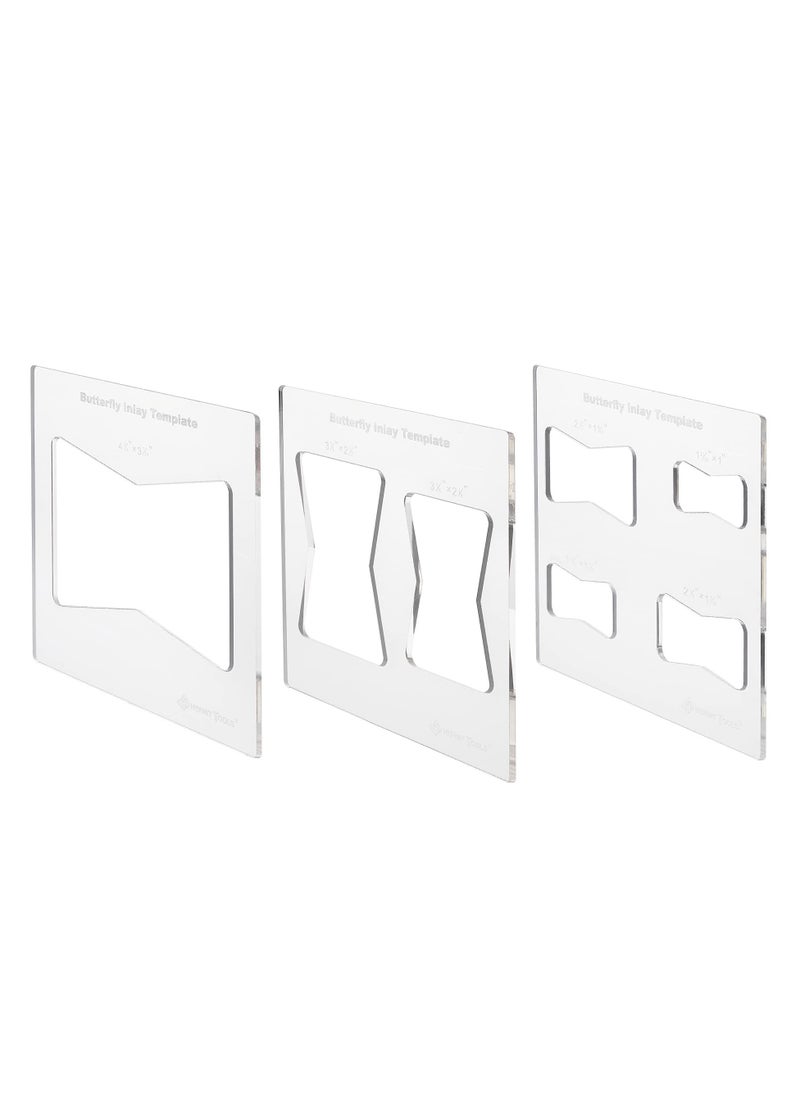 Excefore - Butterfly Inlay Template Set Decorative Templates and Router Template for Woodworking Router Jig Template 3 Pcs Butterfly Inlay Template - Image 1