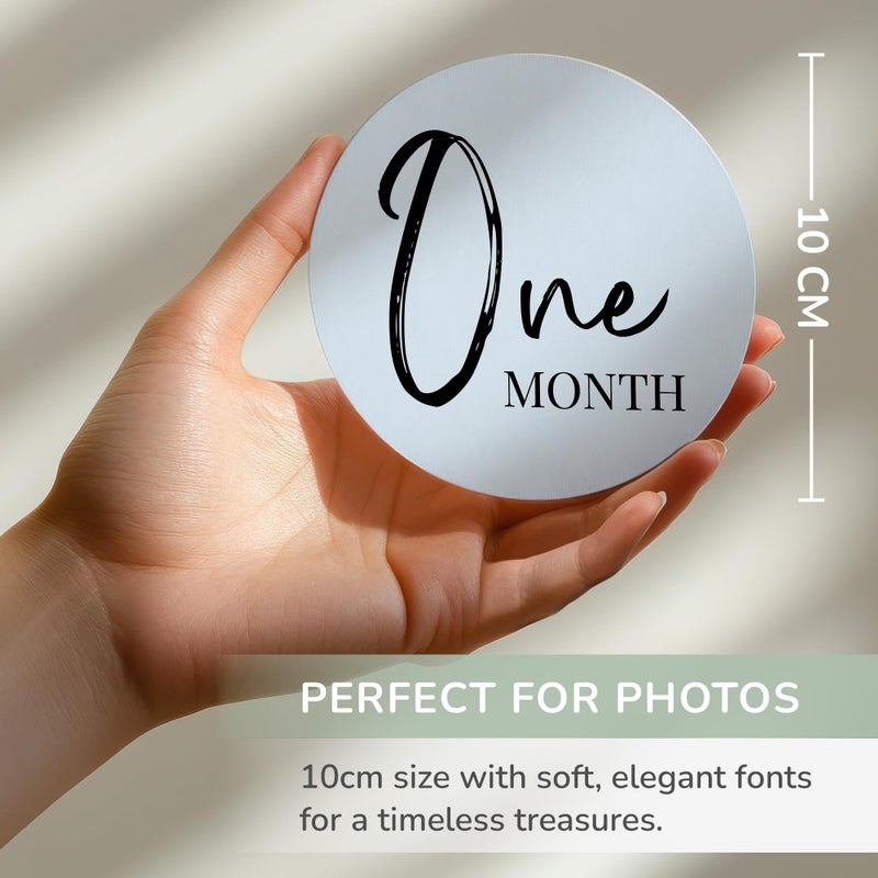 Tiny TreesÂ® Baby Monthly Milestone Discs (7 Double-Sided Cards, 0â€“12 Months) â€“ Photo Props & Keepsake Baby Announcement, Gender-Neutral - Image 3
