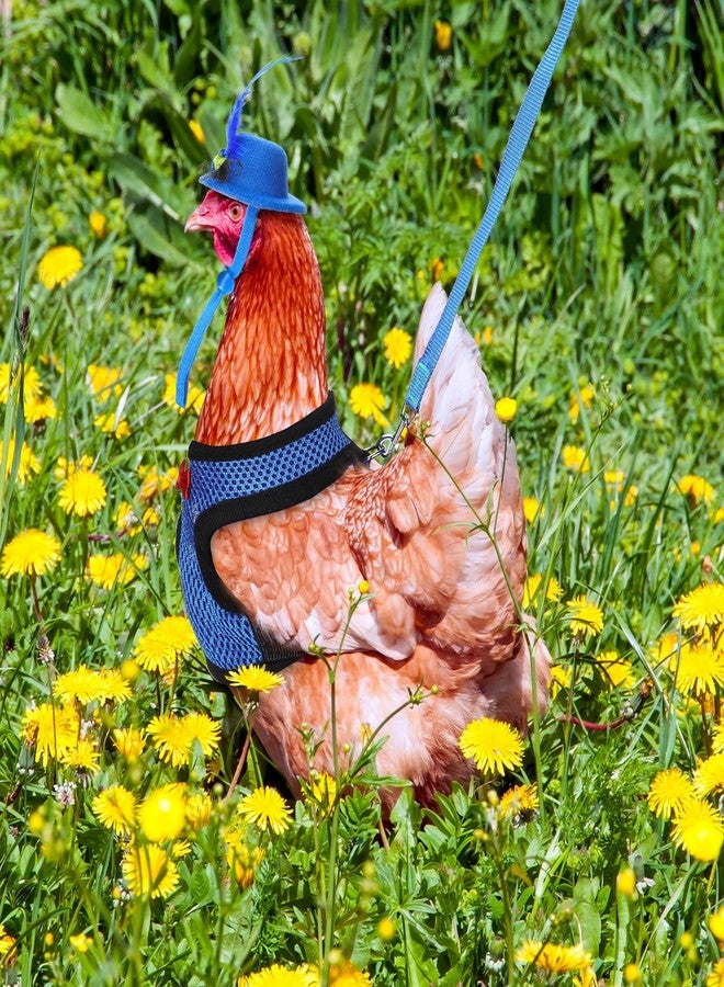Zhanmai 9 Pcs Funny Chicken Accessories Set - Harness, Leash & Hats for Hens, Ducks, Geese & Parrots - Adjustable, Training Walking Supplies - Image 4