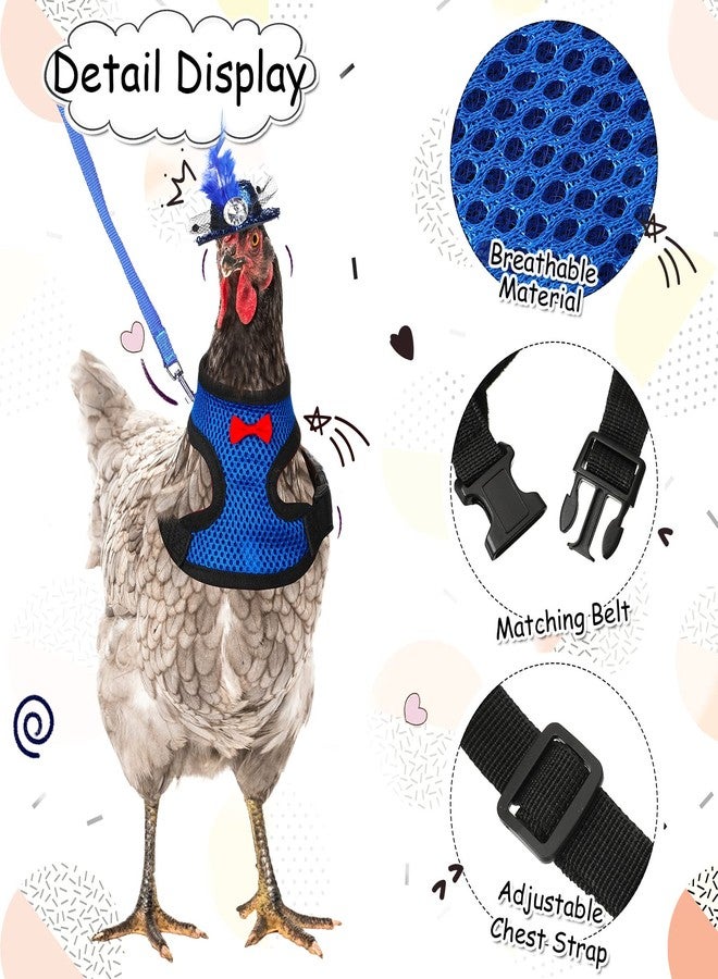 Zhanmai 9 Pcs Funny Chicken Accessories Set - Harness, Leash & Hats for Hens, Ducks, Geese & Parrots - Adjustable, Training Walking Supplies - Image 2
