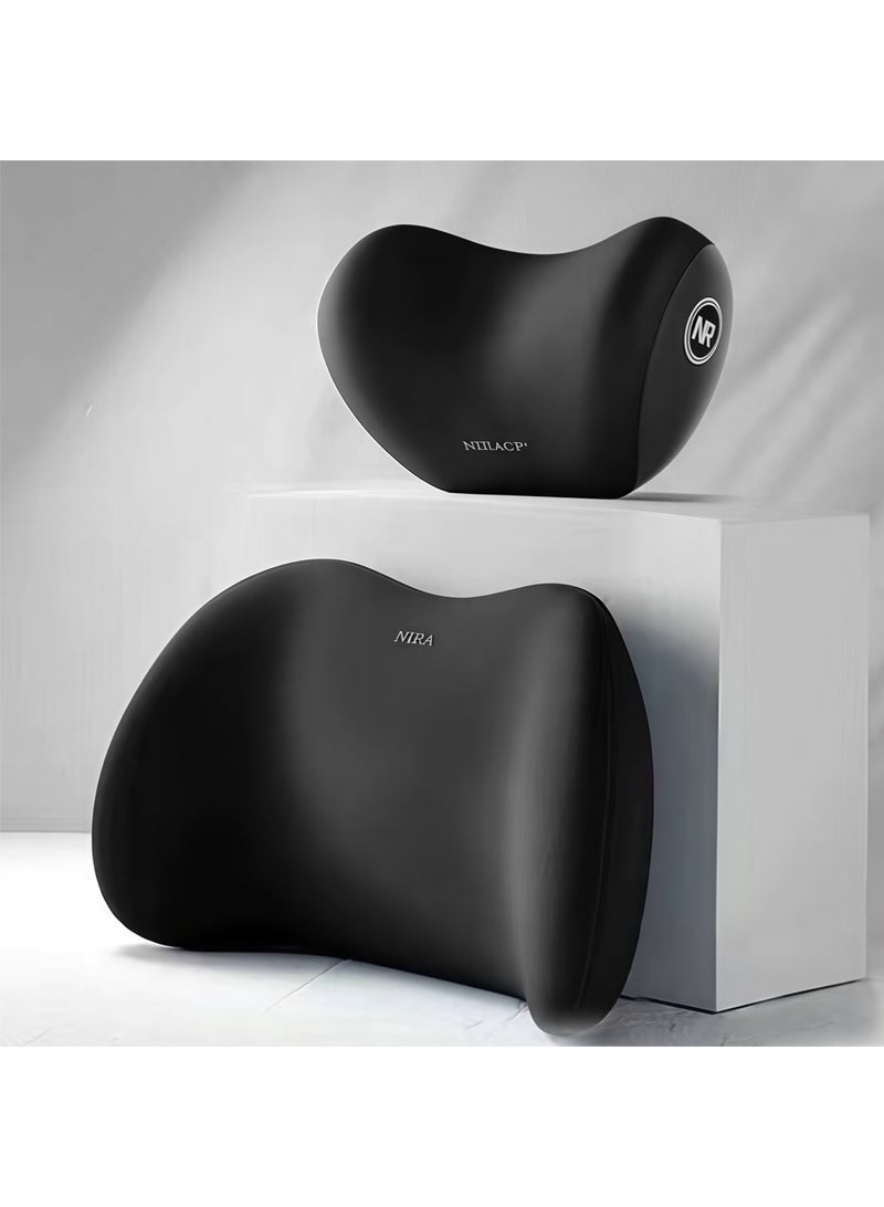 Nira Memory Foam Car Headrest & Lumbar Support Pillow Set, Ergonomic Neck & Back Cushion for Driving - Image 1