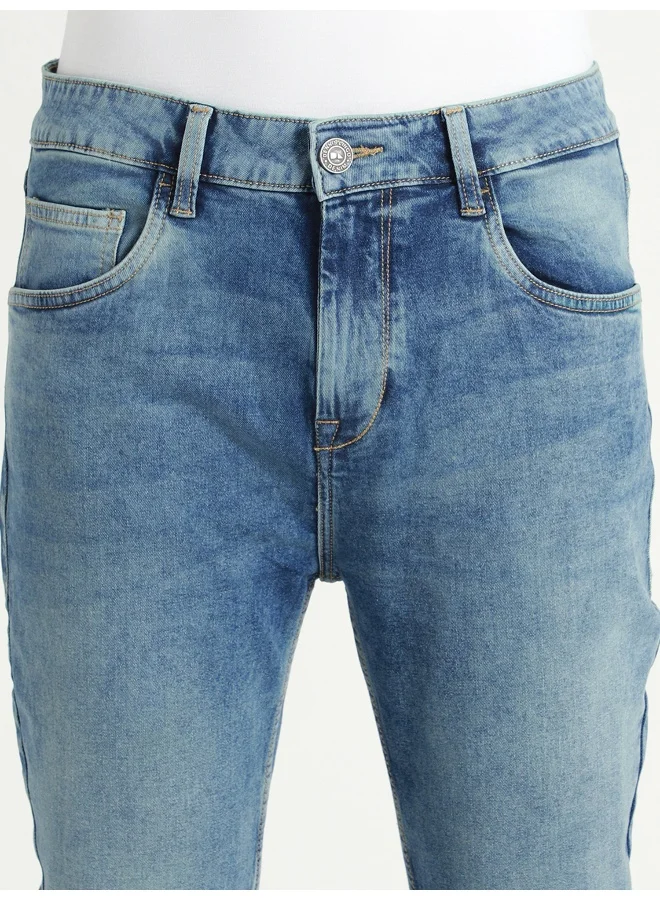 Dennis Lingo Men's Tapered Fit Light Blue Cotton Jeans - Effortless Style