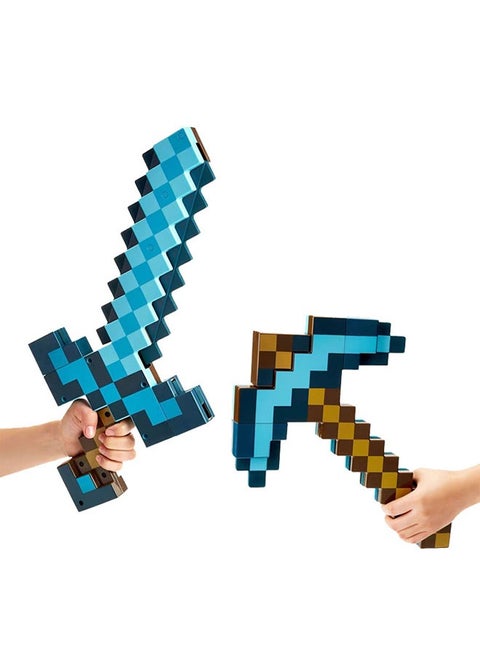 Minecraft Toy Weapon Official Blue Diamond 2-in-1 Transforming Sword Draft