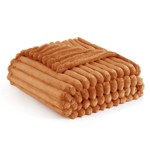 بطانية بيدشور جنتل سوفت البرتقالية لفصل الخريف للكنبة بطانيات ناعمة مريحة للنساء بطانيات صغيرة لطيفة لفصل الخريف للفتيات البرتقالية 50x60 بوصة