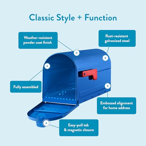 Architectural Mailboxes 7600BE MB1 Mailbox, Medium, Blue - Image 4