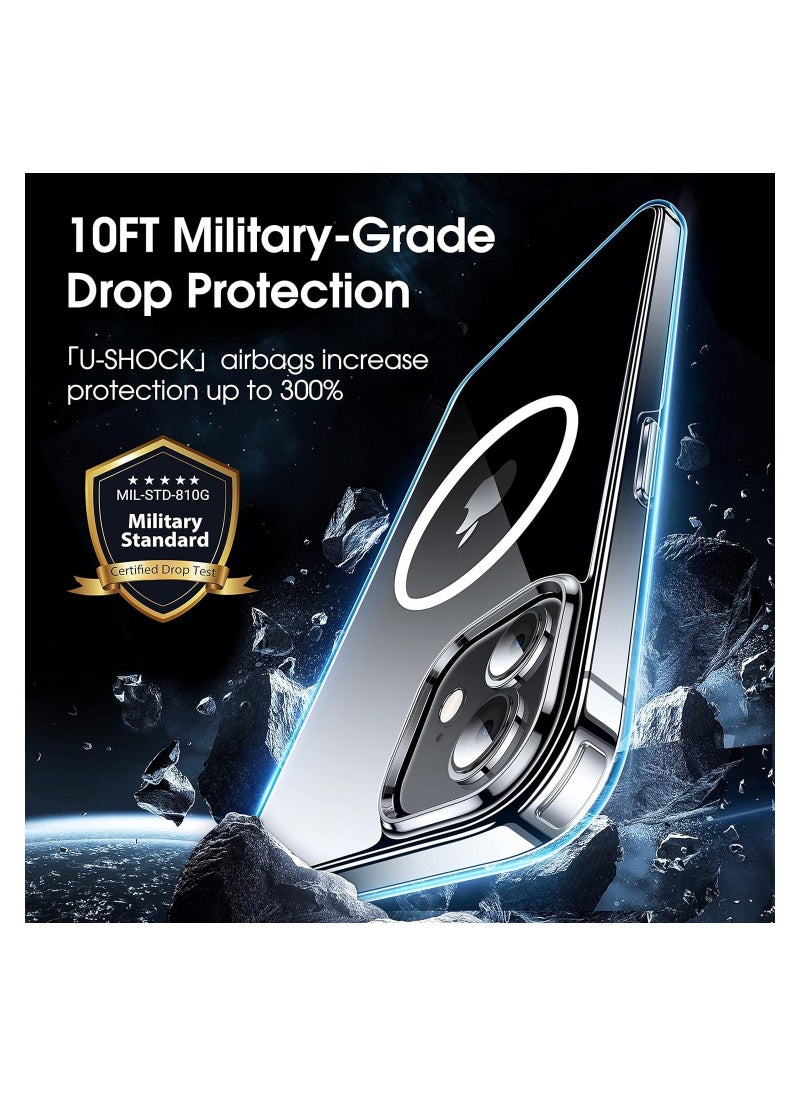 إيف حافظة ELTERAZONE مغناطيسية شفافة مصممة لهاتف iPhone 12، مصممة لحافظة iPhone 12 Pro [مقاومة صفراء] [MIL-Grade Drop d] متوافقة مع غطاء MagSafe النحيف الواقي مقاس 6.1 بوصة - شفاف - Image 5