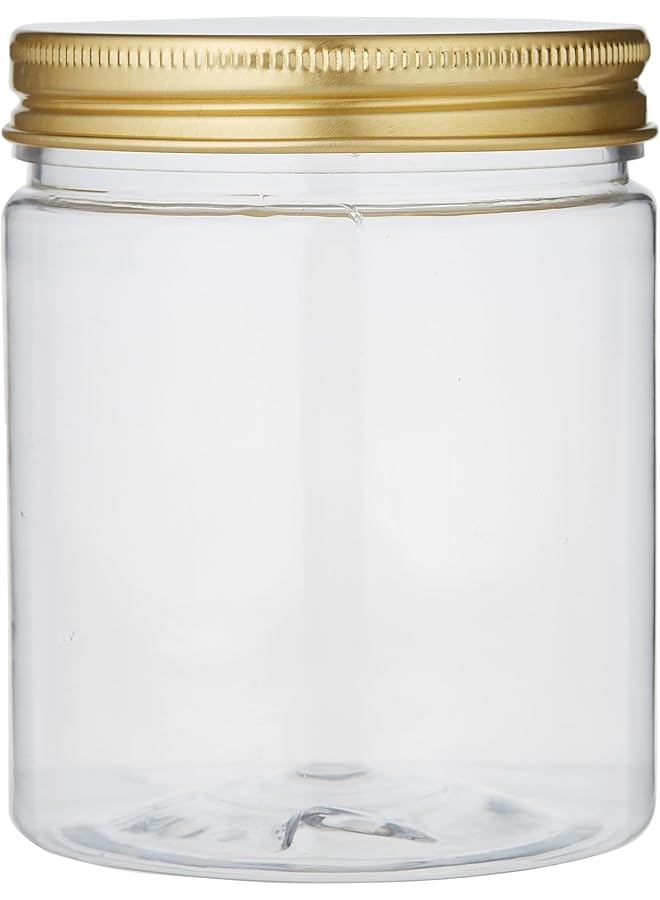 الصقر زجاجات وأوعية مستديرة من البولي إيثيلين تيرفثالات بغطاء ذهبي، 4 قطع، سعة 250 مل - Image 3