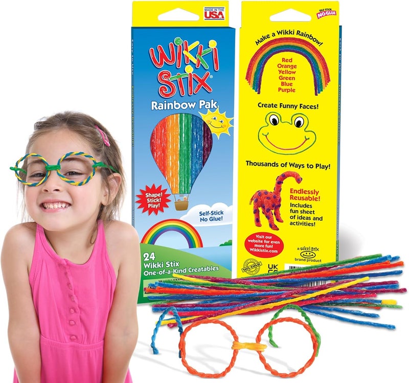 WikkiStix Wikki Stix Rainbow Pak Arts  Crafts Kids Travel Essential Pack of 24 in Rainbow Colors Ages 3  Up - Image 1