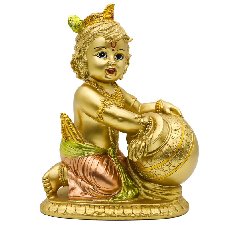 Hindu God Baby Krishna Statue  Indian Idol Lord Krishna Sculpture Home Office Mandir Temple Altar Diwali Pooja Item Murti Gifts for Birthday Mothers Day
