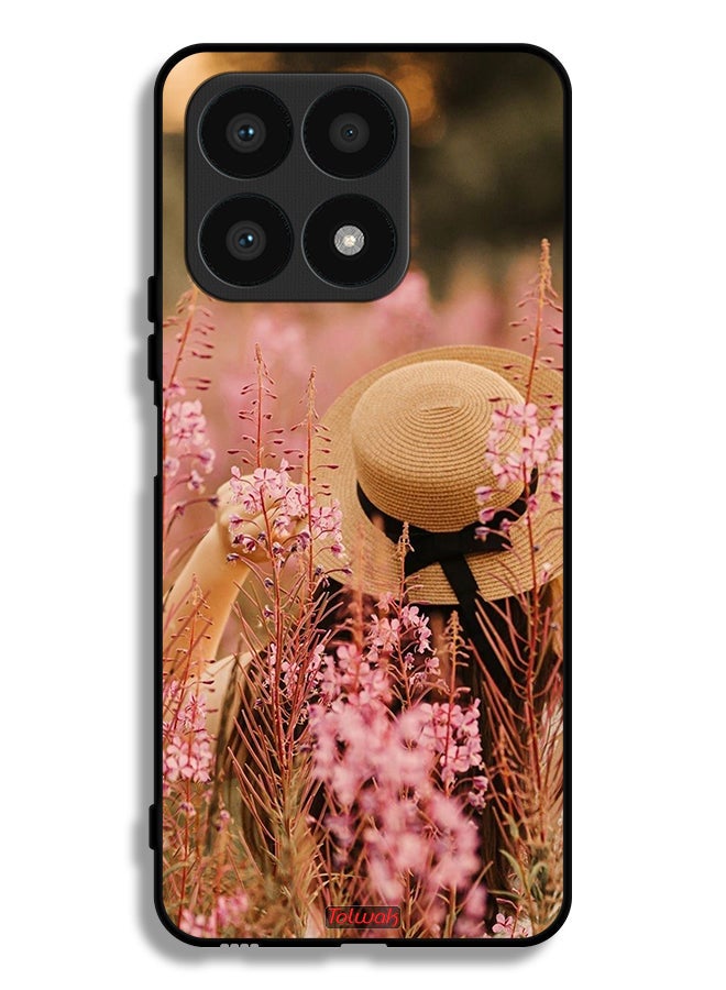 Tolwak Honor X8a Protective Case Cover Hat Girl In Flowers - Image 1