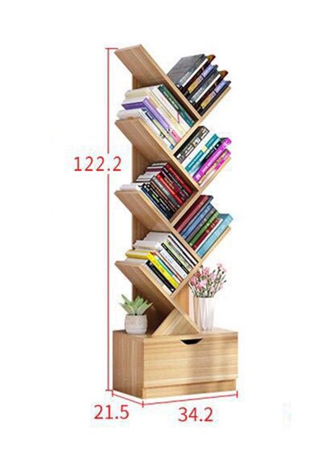 XiuWoo - High-Capacity Free-Standing Wood Tree Bookcase and Bookshelf Organizer with Drawer - Image 1