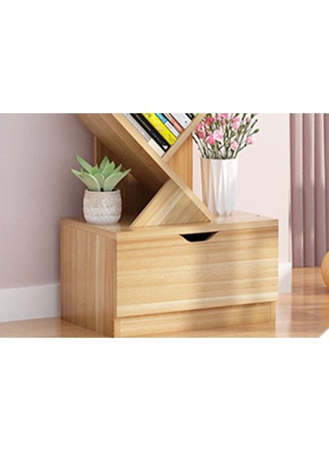 XiuWoo - High-Capacity Free-Standing Wood Tree Bookcase and Bookshelf Organizer with Drawer - Image 1