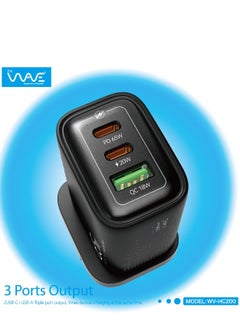Wave Wave Charge Pro 65W: Versatile Triple-Port Fast Charger with 20W PD, 18W QC, and 65W PD for Rapid Charging Across Multiple Devices  - Image 4