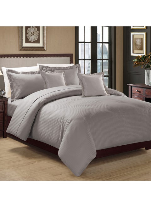 4 Pieces Hotel Stripe Single Size 160x210Cm Comforter Set Bedding Set for All Season Includes 1Comforter 1Bedsheet 1Pillow Shams and 1Cushion cases
