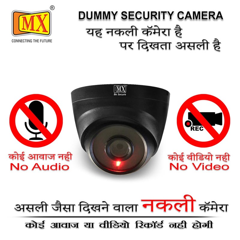 MX كاميرا CCTV وهمية MX / كاميرا CCTV قبة وهمية (كاميرا مزيفة بدون صوت / بدون فيديو) مع ضوء LED أحمر يعمل بالبطارية مثالية للمنزل والمكتب 2 (عبوة من 4) - Image 4
