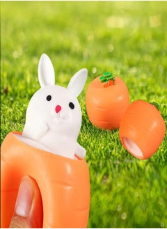 Rubber rabbit and carrot toy to reduce tension, pressure and stress