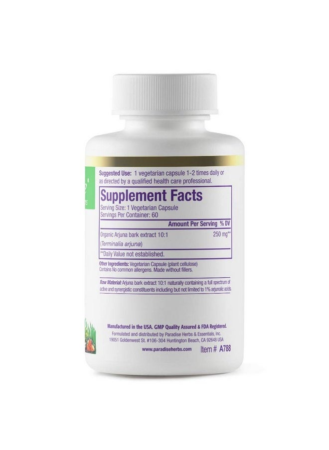 Paradise Herbs - Arjuna Antioxidant Supplement Vegan Non Gmo Gluten Free 60 Vegetarian Capsules - Image 1
