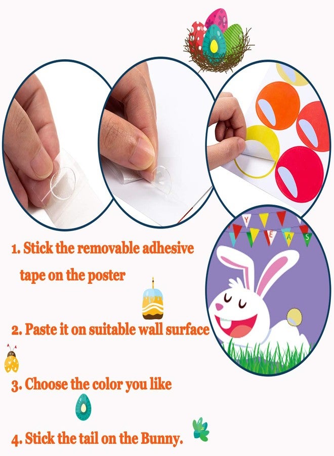 Funnlot Easter Games for Kids Pin The Tail on The Bunny with 24 Stickers Easter Party Games Easter Rabbit Game for Easter Party Decorations Easter Egg Hunt Activities - Image 5