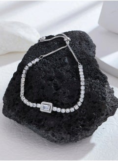 Luxury & Elegant Women's Silver Plated Bracelet Cubic Zirconia