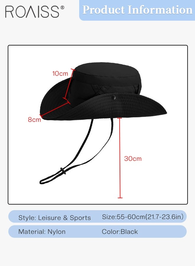 roaiss Wide Brim Sunscreen Bucket Hat for Men Women , UPF 50+ Fishing & Bucket Hat Sun Protection Beach Sun Hat for Hiking Camping Safari Adjustable Size - Image 3
