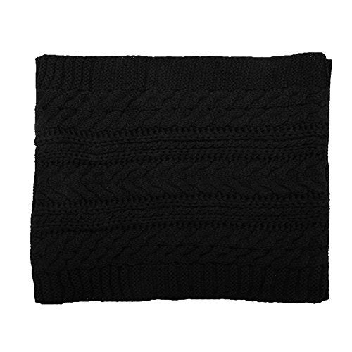 NEOSAN Womens Thick Ribbed Knit Winter Infinity Circle Loop Scarf Crochet Black - Image 3