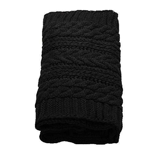 NEOSAN Womens Thick Ribbed Knit Winter Infinity Circle Loop Scarf Crochet Black - Image 4
