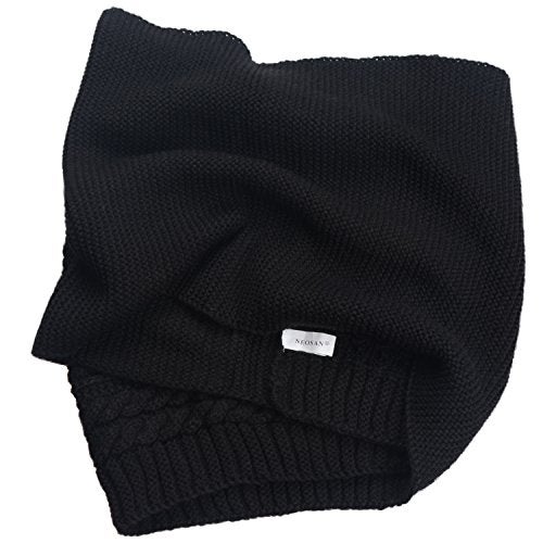 NEOSAN Womens Thick Ribbed Knit Winter Infinity Circle Loop Scarf Crochet Black - Image 5
